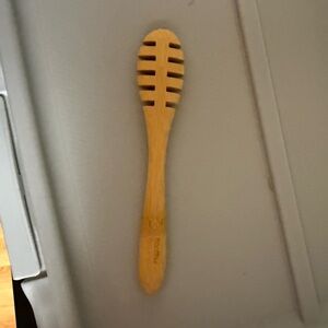 Bamboo Slotted  Honey Dipper/Spoon - Natural Wood